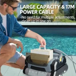 PioneerWorks Robotic Pool Vacuum Cleaner 130W Wall Climbing Gray