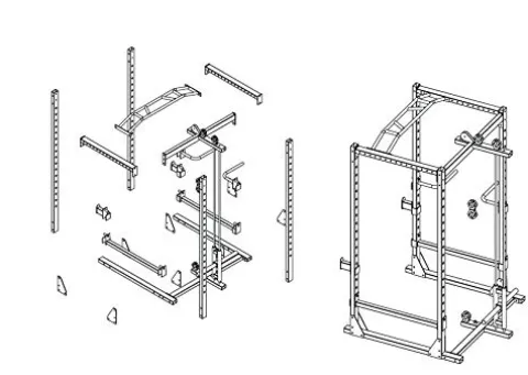 Pitbull Multi Smith Machine Home Gym Power Cage CM-5008 Black