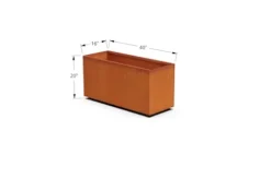 Plantercraft Corten Steel Planter Rectangle Natural 40″x16″x20