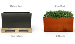 Plantercraft Corten Steel Rectangle Planter Brown 60″ x 20″ x 24
