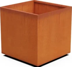 Plantercraft Corten Steel Square Cube Planter Natural