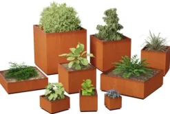 Plantercraft Corten Steel Square Cube Planter Natural