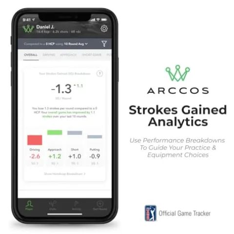 PlayBetter Arccos Smart Sensors (Gen3+) & Arccos Link Pro Gift Box Bundle – Set of 14 Golf Shot Tracker System, A.I. GPS Rangefinder – Includes PlayBetter Portable Charger, Wall Adapter & Hard Case, Gift Box with Arccos Link Pro