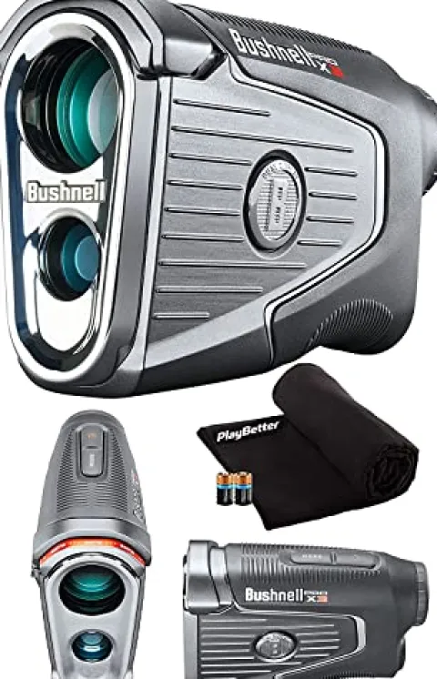 PlayBetter Bushnell Golf Pro X3 Laser Rangefinder with Slope – Tour Legal Laser Distance Measure Device – PlayBetter Bundle