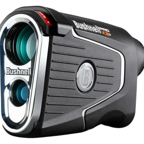 PlayBetter Bushnell Golf Pro X3+ Plus Golf Laser Rangefinder Bundle – Slope-Switch, Dual Display, PinSeeker with Visual JOLT, Accurate Readings – Includes PlayBetter Microfiber Towel & Extra Battery Rangefinder Bundle