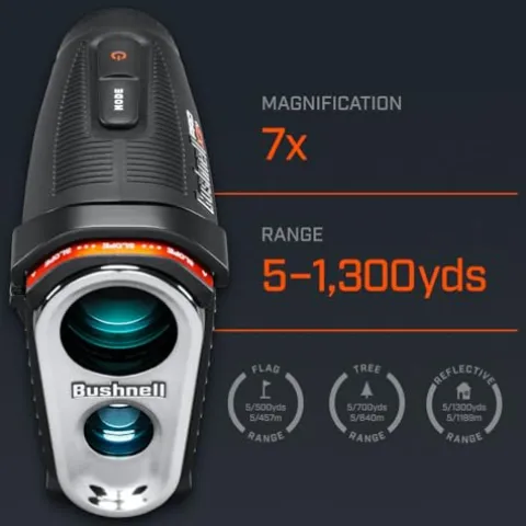 PlayBetter Bushnell Golf Pro X3+ Plus Golf Laser Rangefinder Bundle – Slope-Switch, Dual Display, PinSeeker with Visual JOLT, Accurate Readings – Includes PlayBetter Microfiber Towel & Extra Battery Rangefinder Bundle