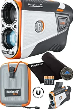 PlayBetter Bushnell Tour V6 Shift Golf Rangefinder with Slope – PinSeeker, Visual JOLT, BITE Mount – Shift (Slope)