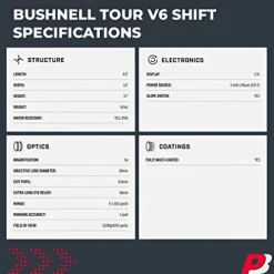 PlayBetter Bushnell Tour V6 Shift Golf Rangefinder with Slope – Black Shift