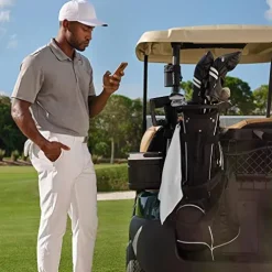 PlayBetter Garmin Approach Z82 Golf Range Finder with Slope & Image Stabilization – Bundle with Portable Charger & Towel