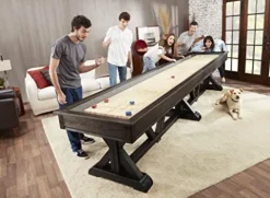 Playcraft Brazos River 14′ Weathered Black Pro-Style Shuffleboard Table Black