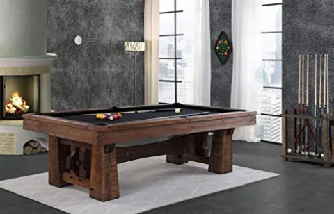 Playcraft Bull Run 8′ Slate Pool Table Brown Black