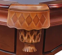 Playcraft Charles River 8′ Chestnut Slate Pool Table with Leather Drop Pockets