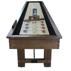 Playcraft Montauk Pecan 12′ Shuffleboard Table Whitewash