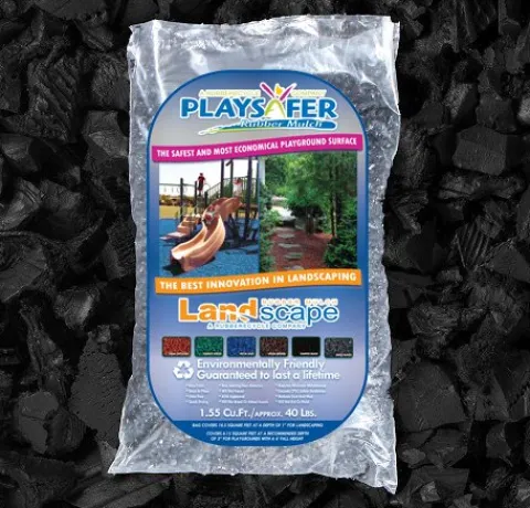 Playsafer Black Rubber Mulch 77 Cu. Ft. Pallet – 2000 Lbs.