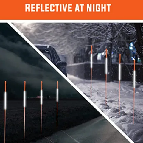 Polar Snow Products 2000 Pack 48 Inch Driveway Markers with 12″ Install Drill Bit Orange