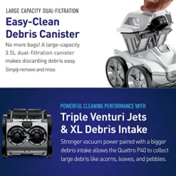 Polaris Quattro P40 Pressure Side Pool Cleaner White