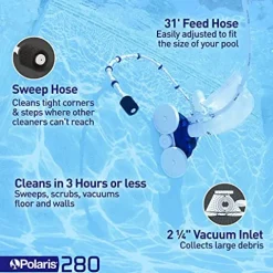 Polaris Vac-Sweep 280 Pressure-Side Pool Cleaner White