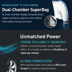 Polaris Vac-Sweep 3900 Sport Pressure Inground Pool Cleaner Blue Black Gray