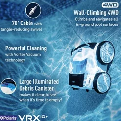 Polaris VRX iQ+ Smart Robotic Pool Cleaner with iAquaLink Control White