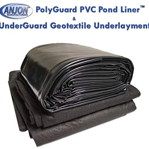 POLYGUARD 20-Mil PVC Pond Liner and Geo Combo 25 ft. x 45 ft. Black