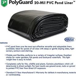 POLYGUARD PVC Pond Liner 30 ft. x 35 ft. – 20-Mil Black