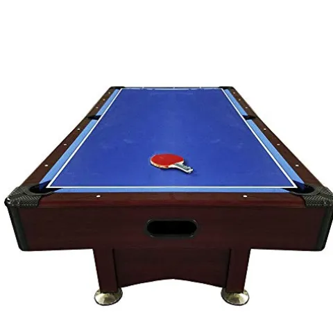 Pool Central 8′ Pool Billiards and Hockey 2-in-1 Game Table Brown