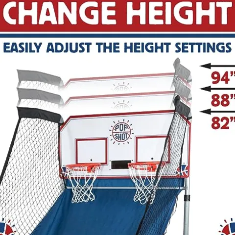 Pop-A-Shot Home Dual Shot with Penn State Nittany Lions NCAA Graphics Sensor Scoring 16 Game Modes 7 Balls Foldable Storage Orange