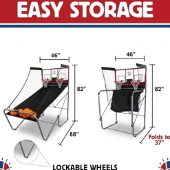 Pop-A-Shot Indoor/Outdoor Dual Shot Arcade Basketball Game Black