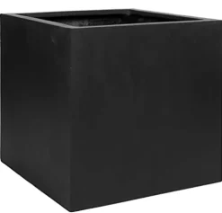 Pottery Pots Block XL Fiberstone Planter Extra Large 24 Inch Tall Black