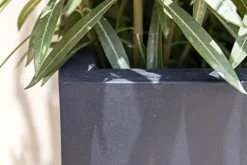 Pottery Pots Block XL Fiberstone Planter Extra Large 24 Inch Tall Black