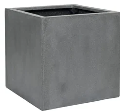 Pottery Pots Block XL Fiberstone Square Planter Gray 24 Inch