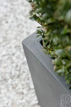 Pottery Pots Block XL Fiberstone Square Planter Gray 24 Inch