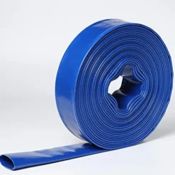 POWER PRODUCTS 6″ x 300′ Agricultural PVC Lay Flat Discharge Pump Hose Threaded Camlock Blue