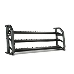 Power Systems Denali ProStyle Dumbbell Rack with Built-in Saddles – Reinforced Steel – Black Powder Coated