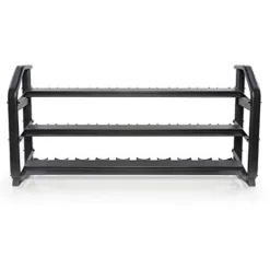 Power Systems Denali ProStyle Dumbbell Rack with Built-in Saddles – Reinforced Steel – Black Powder Coated