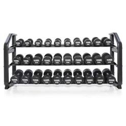 Power Systems Denali ProStyle Dumbbell Rack with Built-in Saddles – Reinforced Steel – Black Powder Coated