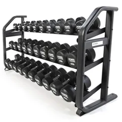 Power Systems Denali ProStyle Dumbbell Rack with Built-in Saddles – Reinforced Steel – Black Powder Coated
