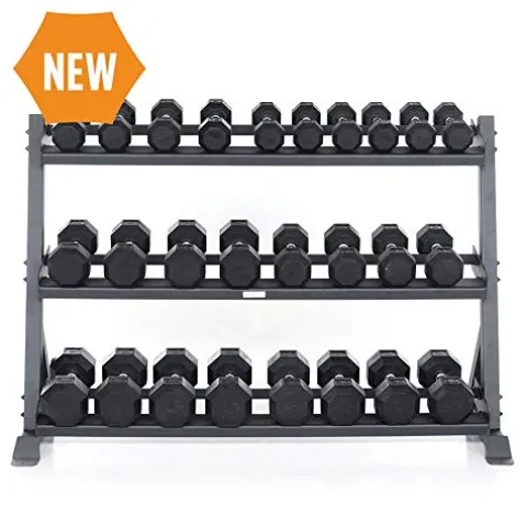 Power Systems Granite Series Horizontal Dumbbell Rack Storage Solution Gray