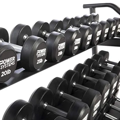 Power Systems ProStyle Round Rubber Dumbbell Pairs (70) Black