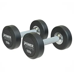 Power Systems ProStyle Round Rubber Dumbbell Pairs 95 Black