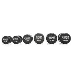 Power Systems ProStyle Round Rubber Dumbbell Pairs 95 Black