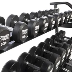 Power Systems ProStyle Round Rubber Dumbbell Pairs 95 Black