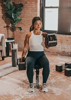 POWERBLOCK Elite USA 90 Pound Adjustable Dumbbells Gray