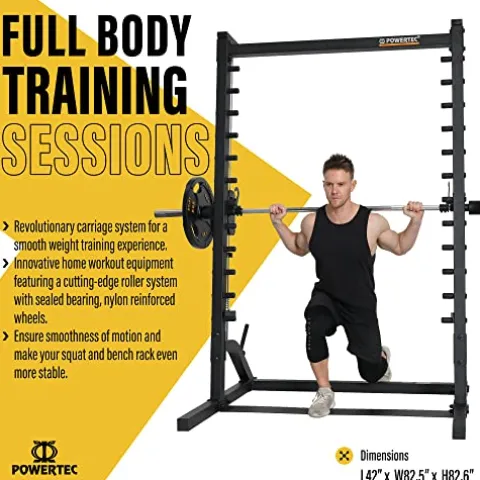 Powertec Fitness Roller Smith Machine Black