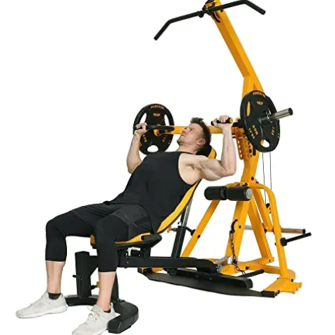 Powertec Fitness Workbench LeverSystem Adjustable Workout Bench Yellow