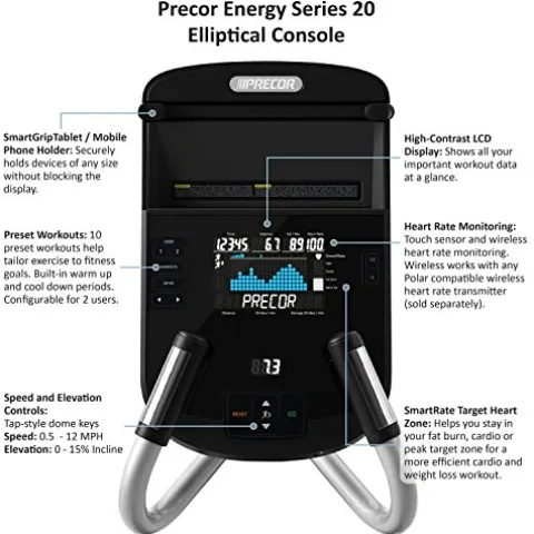 Precor EFX 222 Energy Series Elliptical Crosstrainer Silver