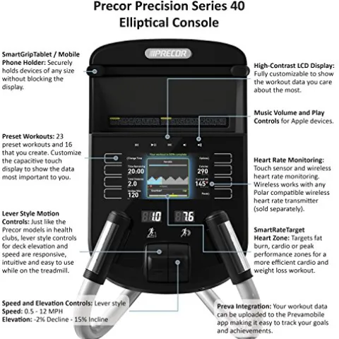 Precor EFX 245 Energy Series Elliptical Crosstrainer Silver