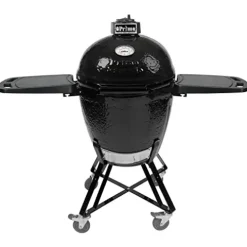 Primo All-in-One Kamado Round Grill with Cradle Shelves, Ash Tool and Lift Black