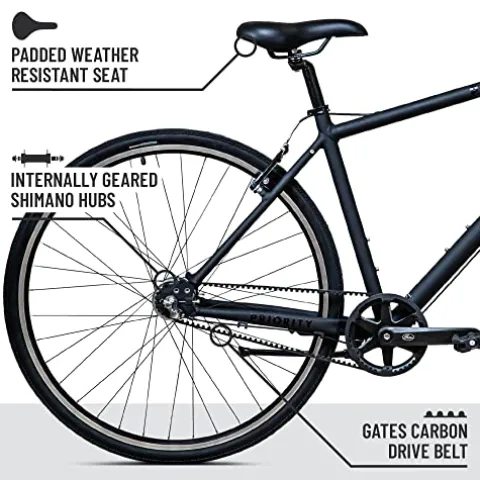 Priority Bicycles Classic Plus Diamond Commuter Bike Small Matte Black