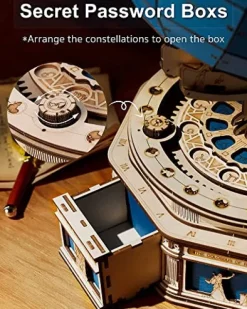 PRODCA 3D Wooden Globe Puzzle Box Wood Model Kit for Adults and Teens